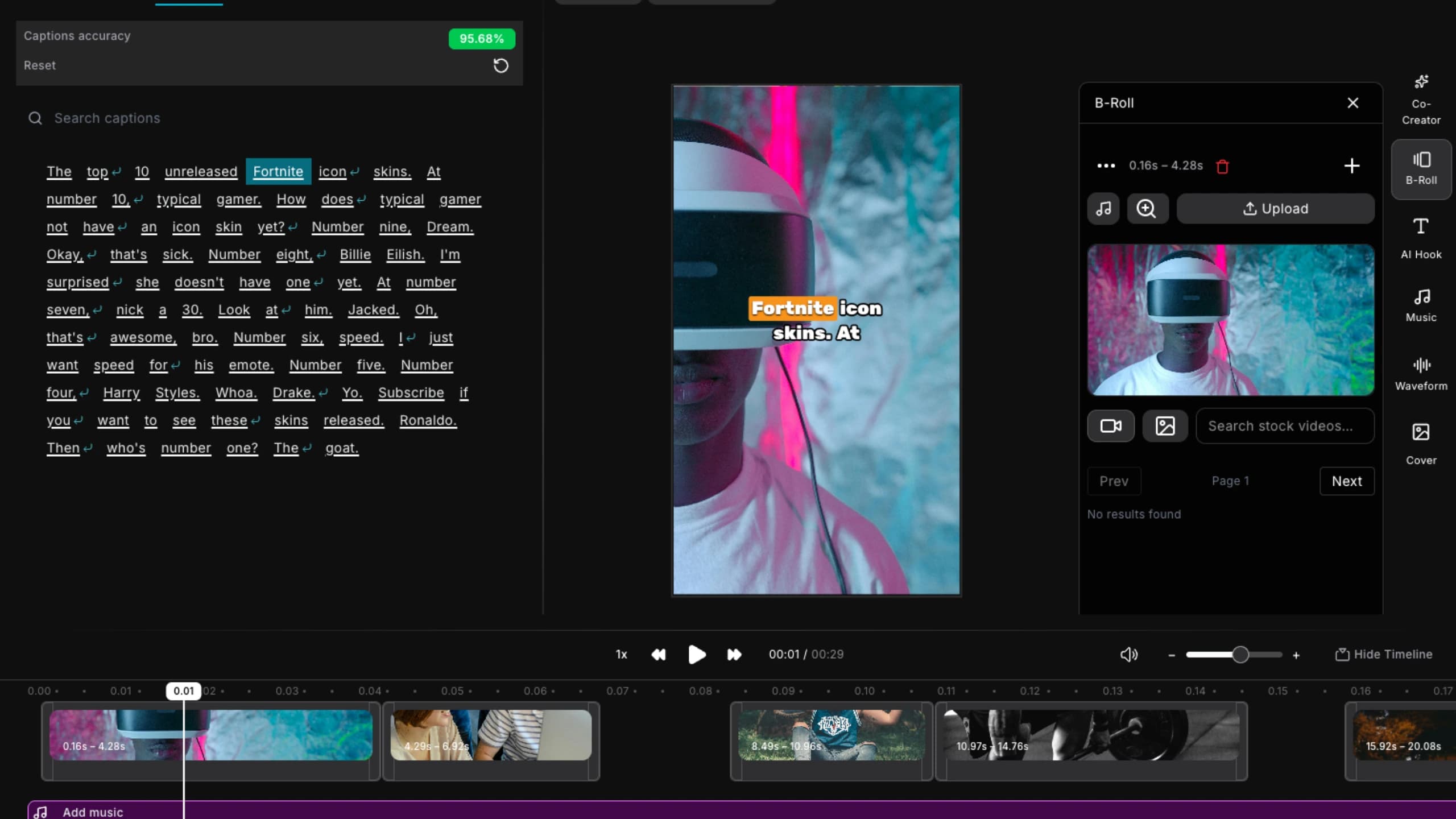 Auto B-Rolls - Add context aware clips to any video instantly. AI searches, selects, and syncs perfect footage from Pexels to keep viewers engaged.